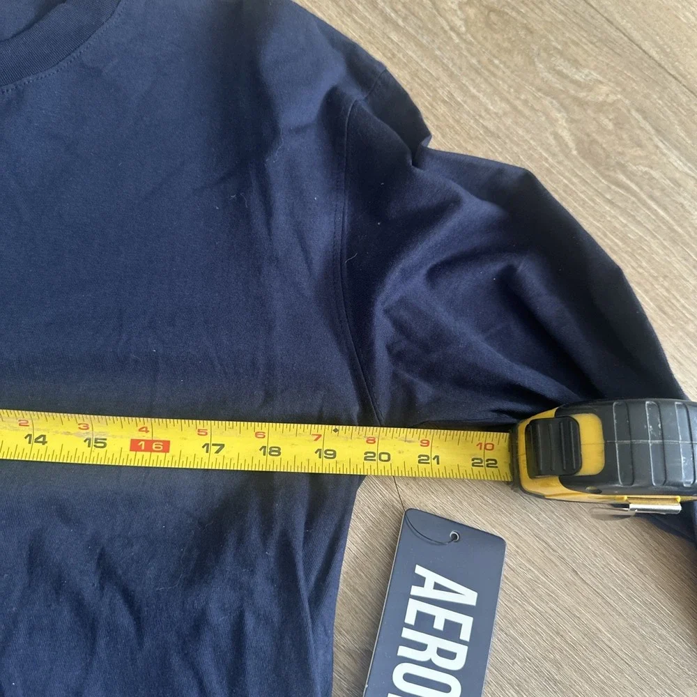 Aeropostale Men's L/S Henley‎ Shirt Navy Blue Cotton Lounge Medium NEW